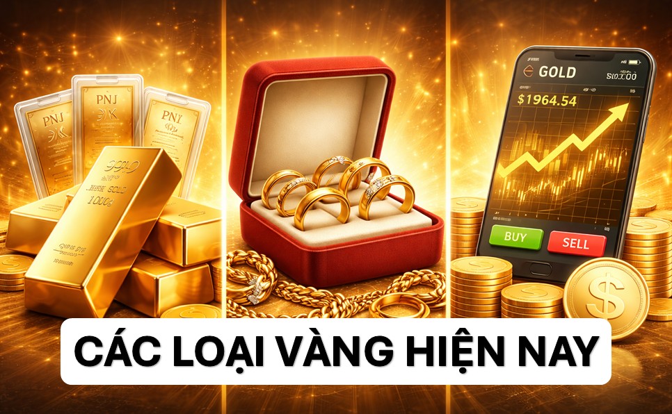 Vàng miếng, vàng nhẫn, vàng tài khoản khác nhau thế nào