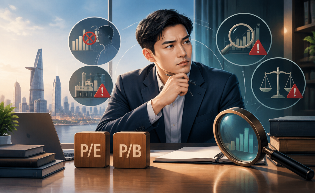 Minh họa Những lỗi thường gặp khi dùng P/E và P/B ở cổ phiếu Việt Nam
