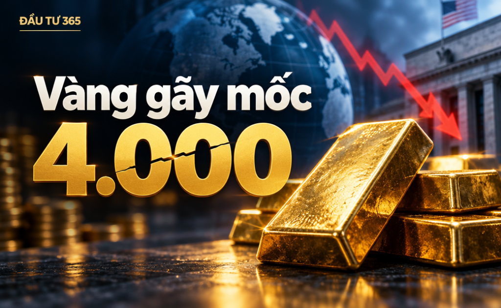 Vàng thế giới rơi dưới 4.000 USD/ounce: Lạm phát và lãi suất cao còn đè giá